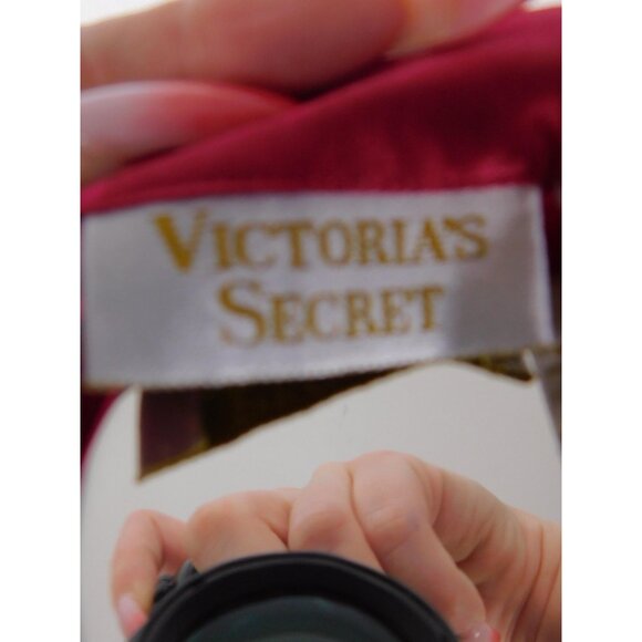 Victoria's Secret Sleep Shirt Womens Medium Large Red Lace Satin Button Front - Picture 10 of 12